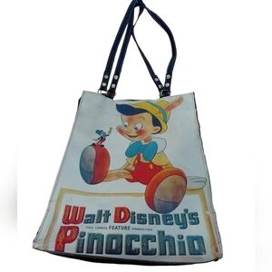 Vintage Walt Disney Pinnochio Faux Leather PVC Tote Bag‎ Women's VTG Purse